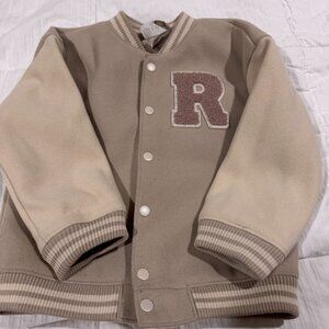 Toddler girl varsity bomber jacket